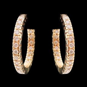 Boucles d'oreilles Créoles en or et diamants