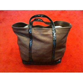 Sac Vanessa Bruno Le Cabas en cuir taupe