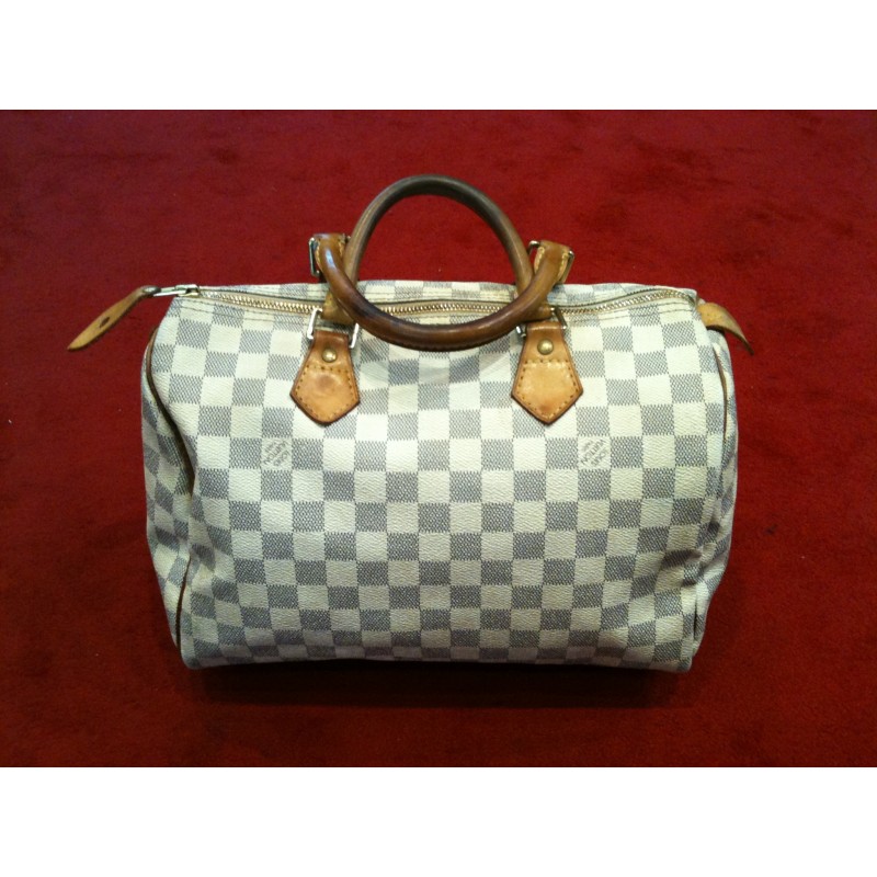 Sac Louis Vuitton Speedy 30 en toile damier azur