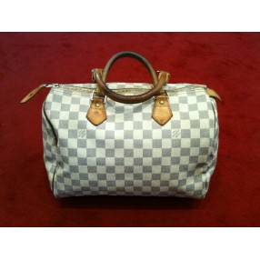 Sac Louis Vuitton Speedy 30 en toile damier azur