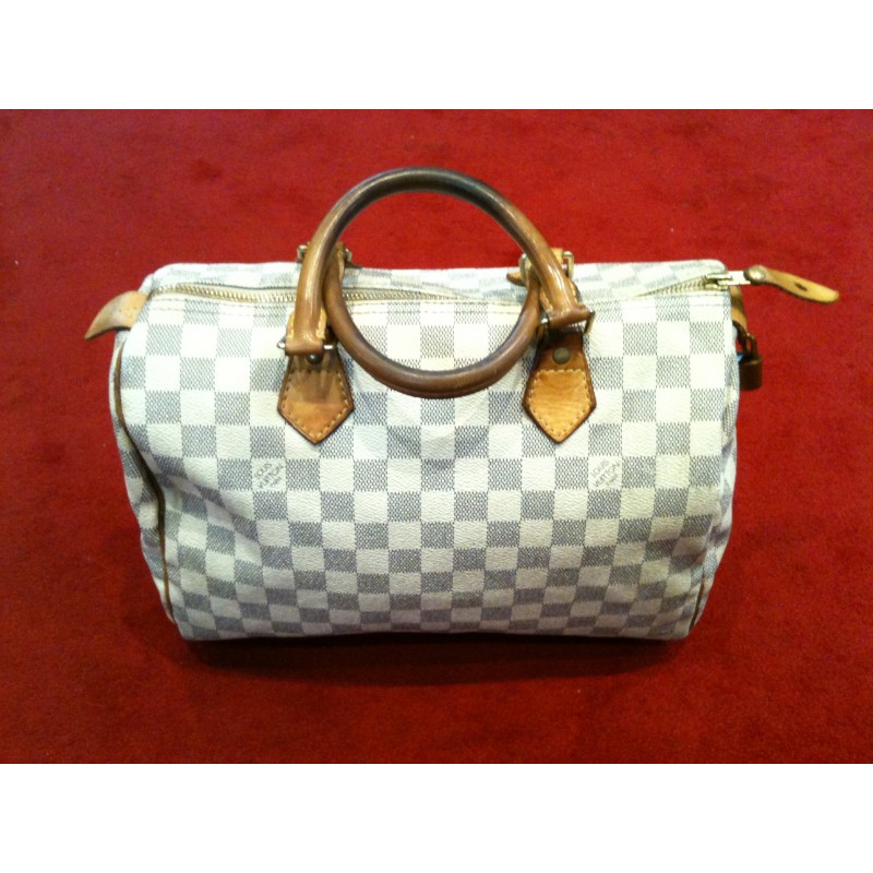 Sac Louis Vuitton Speedy 30 en toile damier azur