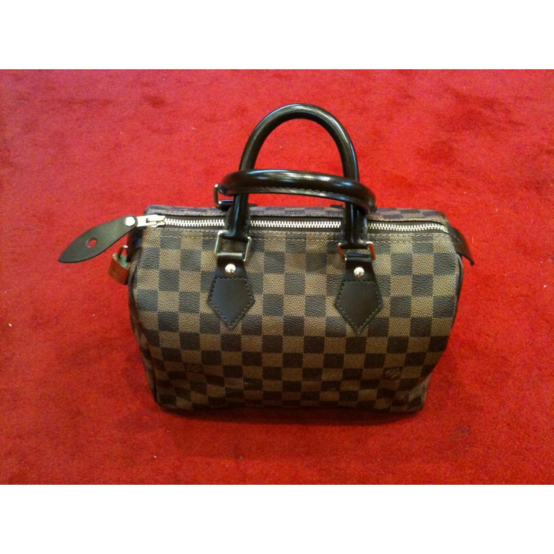 Sac Louis Vuitton Speedy 25 en toile damier ébène