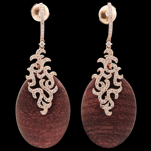 Boucles d'oreilles Eternamé Argan bois et diamants