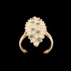 Bague marquise émeraudes et diamants