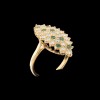 Bague marquise émeraudes et diamants
