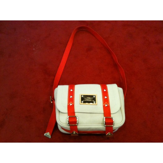 Sac Louis Vuitton Antiga en tissu beige et rouge