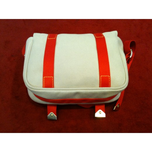 Sac Louis Vuitton Antiga en tissu beige et rouge