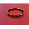 Bracelet Hermès fin en émail et plaqué or