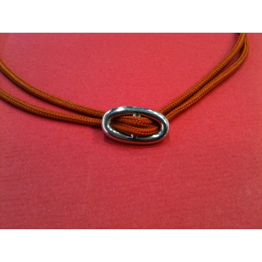 Collier Hermès Skipper en argent sur cordon orange