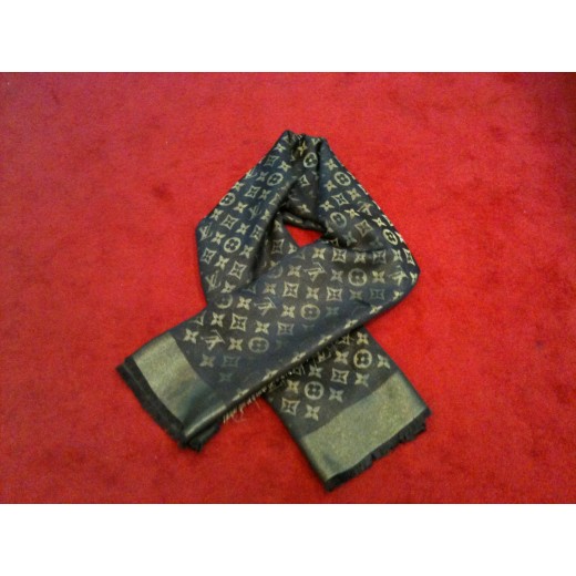 Châle Louis Vuitton Monogram Shine chocolat