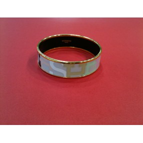 Bracelet Hermès en émail et plaqué or
