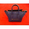 Sac Céline Luggage mini modèle en cuir bleu