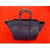 Sac Céline Luggage mini modèle en cuir bleu