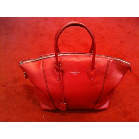 Sac Louis Vuitton Lockit en cuir grainé rouge