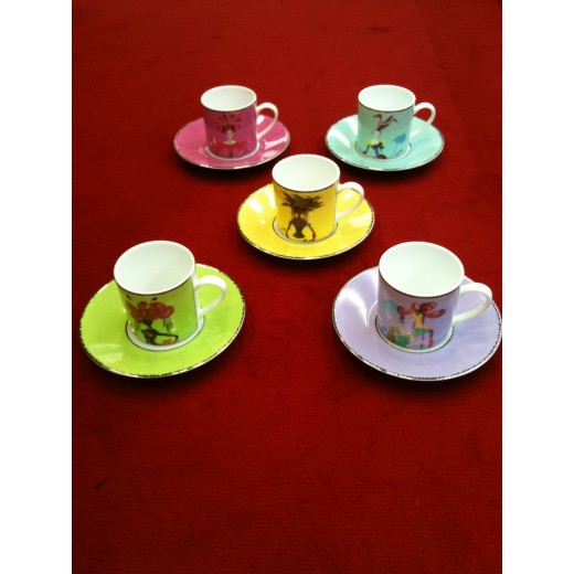 Tasses à café et leurs soucoupes Christian Lacroix 5 Continents