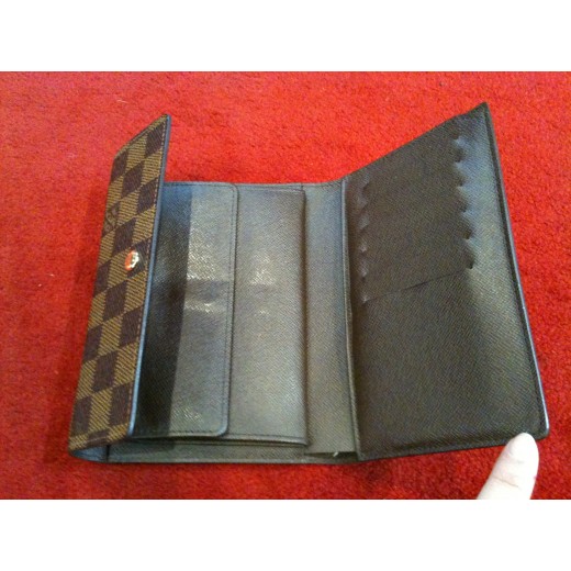 Portefeuille Louis Vuitton en toile damier ébène 