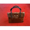 Sac Christian Dior en croco marron