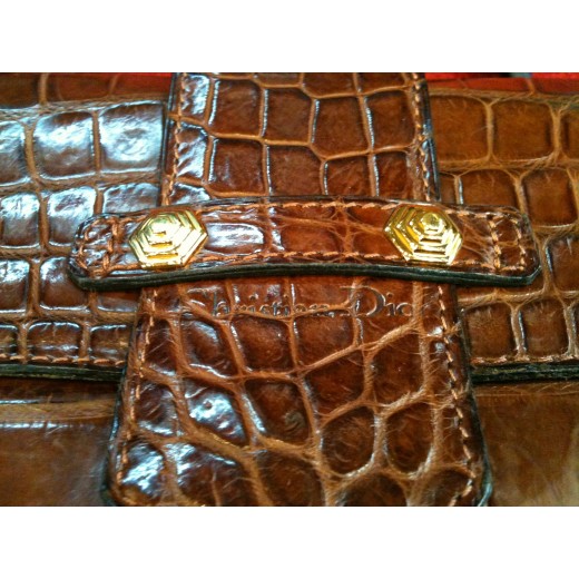 Sac Christian Dior en croco marron