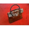 Sac Christian Dior en croco marron