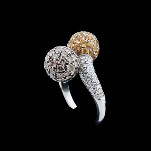 Bague Toi et Moi en or, diamants et saphirs