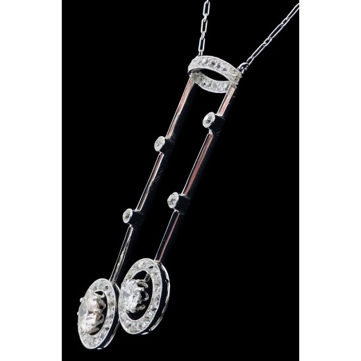 Collier Bayadère en platine et diamants