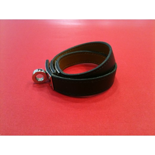 Bracelet Hermès Kelly Double tour en cuir marron
