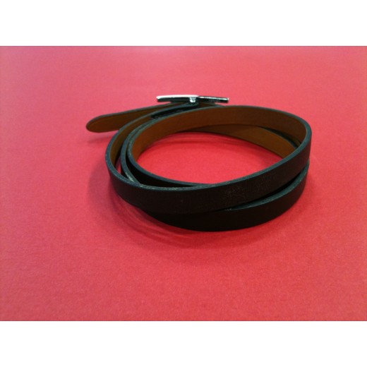 Bracelet Hermès Hapi 3 MM en cuir marron