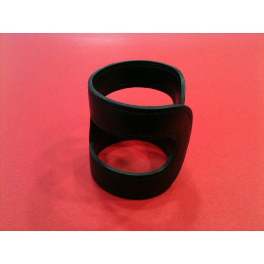Bracelet Hermès Ano en cuir noir