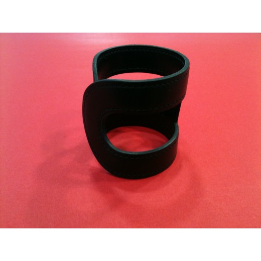 Bracelet Hermès Ano en cuir noir