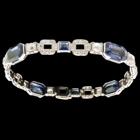 Bracelet ligne saphirs et diamants