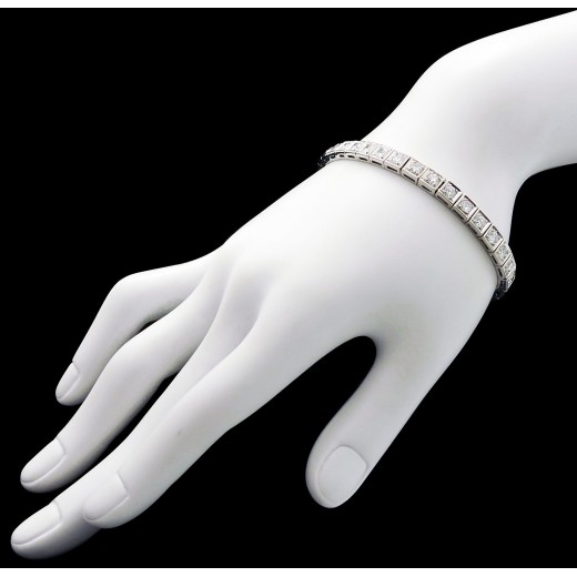Bracelet ancien ligne diamants