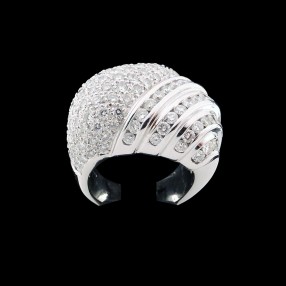 Bague Mauboussin - Alliance Or Blanc 18 Carats - Citrine, Saphirs Oranges Et Diamants - Taille 53