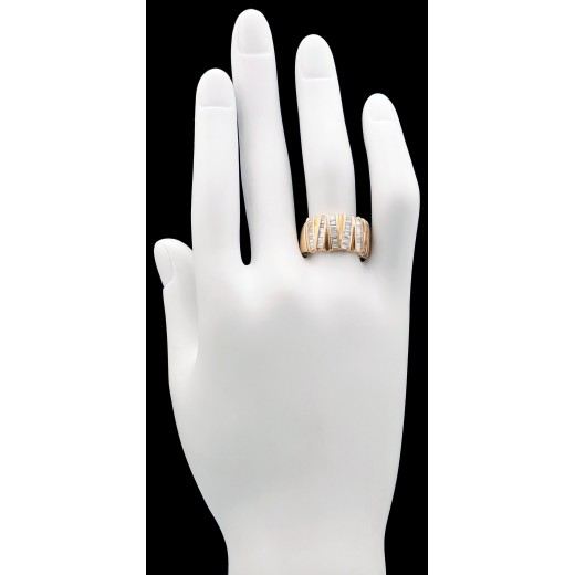 Bague zébrée diamants taille baguette