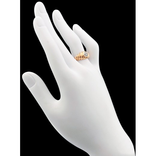 Bague ancienne torsadée diamant
