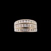 Bague moderne trois rangs diamants