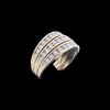 Bague moderne trois rangs diamants