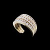 Bague moderne trois rangs diamants