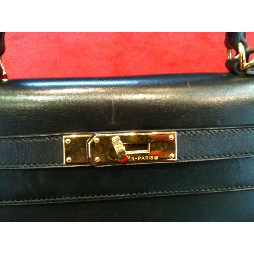 Sac Hermès Kelly 30 en cuir noir