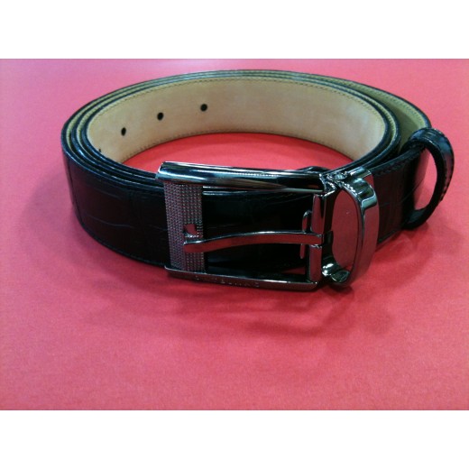 Ceinture Montblanc en cuir noir
