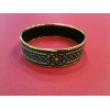 Bracelet Hermès large en émail et plaqué or