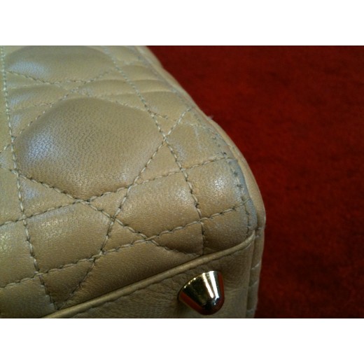 Sac Dior Lady Dior GM en agneau beige