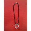 Pendentif Baccarat Coeur transparent sur cordon noir