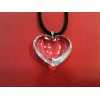 Pendentif Baccarat Coeur transparent sur cordon noir