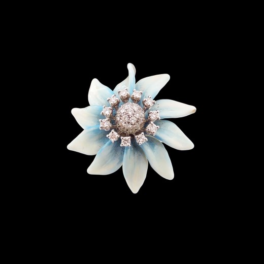 Bague Fleur turquoise et diamants