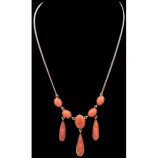 Collier long ancien corail