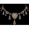 Collier ancien de mariage marocain en or, rubis et perles