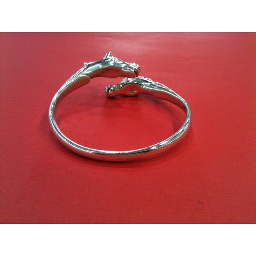 Bracelet Hermès Double Tête de cheval en argent
