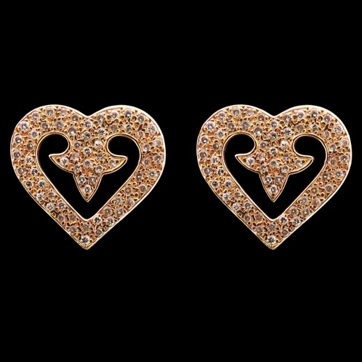 Boucles d'oreilles O.J. Perrin Cœurs Légendes Diamants