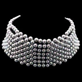 Collier de chien en or et perles de Tahiti