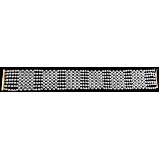 Collier de chien en or et perles de Tahiti